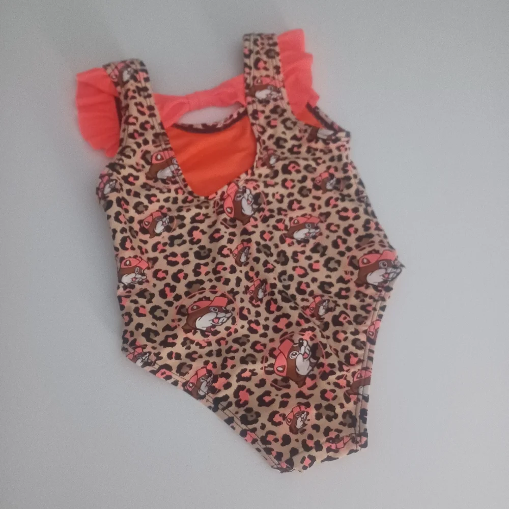 Buc-ee's 1pc Leopard Print Swimsuit Sz 9M 12M